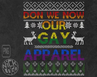 Don We Now Our Gay Apparel Rainbow Merry Christmas Holiday Santa Claus Love PNG