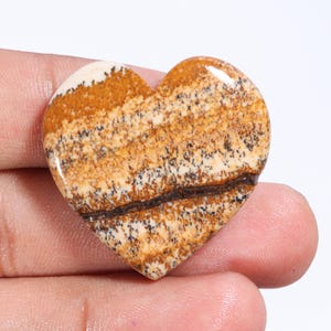 Fabulous Top Quality Natural Picture Jasper Heart Shape Cabochon Loose Gemstone For Making Jewelry
