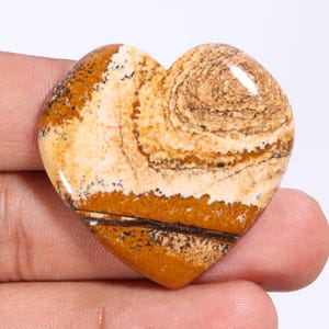 Dazzling Top Quality Natural Picture Jasper Heart Shape Cabochon Loose Gemstone For Making Jewelry