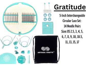 PreOwned/Used Knitter's Pride Mindful Knitting / Crochet Sets Circular, Interchangeable & Crochet Hooks Bundle with 1 Artsiga Crafts Bag