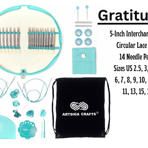 PreOwned/Used Knitter's Pride Mindful Knitting / Crochet Sets Circular, Interchangeable & Crochet Hooks Bundle with 1 Artsiga Crafts Bag