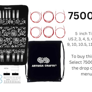 PreOwned like New ChiaoGoo Twist Red Lace 5-Inch & 4-Inch Interchangeable Circular Knitting Needle Set + 1 Artsiga Crafts Project Bag