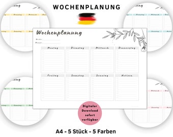 Weekly Planner, Monthly Planner, Daily Planner, Printable Planner, Planner Set, Planner Inserts, Instant Download, Tracker, A4/A5/A6/Zipper, PDF