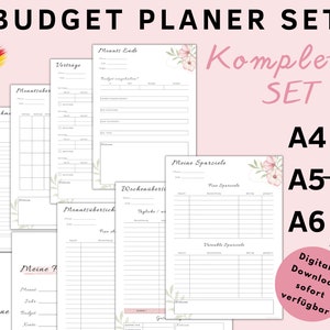 Budget Planner German, A4, A5, A6 Fixed Costs, Budget Planner German, Budget German, Month, Financial Planner German, Budget Book, PDF, Set1