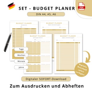 Planer budżetu w języku niemieckim dla początkujących, stałe koszty segregatorów, planer finansowy do wydrukowania, książka budżetowa, PDF A4, A5 i A6, pobierz szablon3
