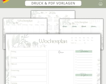 Weekly Planner, Daily Planning, A3, A4, A5 Printable Planner, Planner Set, To-Do List, Planner Inserts, Instant Download, Tracker, PDF, 2024