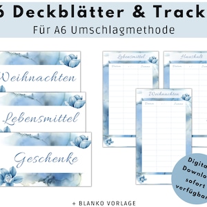 46 Seiten Budgetieren Deckblätter (Dashboards) + Tracker für A6 Umschläge Umschlagmethode im Budget Binder, Digitaler PDF Download, 2