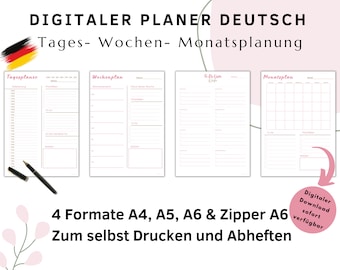 Daily Planner, Weekly Planner, Monthly Planner, Printable Planner, Planner Set, Planner Inserts, Instant Download, Tracker, A4/A5/A6/Zipper, PDF2