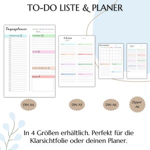 To-Do Listen Vorlagen, Tages- Wochen- Monatsübersicht, Druckbare Checkliste im PDF Format, A4, A5, A6 und Umschlagmethode6 Bild 4