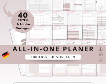 Budget plan & calendar 2024 in SET German, budget planner, daily, weekly, monthly planner, financial planner, cleaning plan, PDF template A4 A5 print