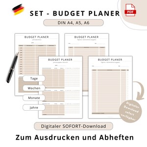 Planer budżetu w języku niemieckim dla początkujących, stałe koszty segregatorów, planer finansowy do wydrukowania, książka budżetowa, PDF A4, A5 i A6, pobierz szablon2