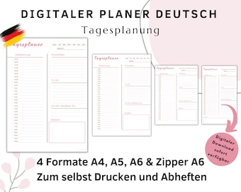 Daily Planner, To Do List, Productivity Planner, Everyday Planner, Daily Plan, Set, Planner Inserts, Download, Tracker, A4/A5/A6/Zipper, PDF