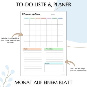 To-Do Listen Vorlagen, Tages- Wochen- Monatsübersicht, Druckbare Checkliste im PDF Format, A4, A5, A6 und Umschlagmethode6 Bild 3