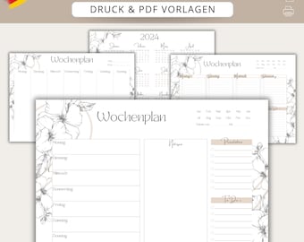 Weekly Planner, Daily Planning, A3, A4, A5 Printable Planner, Planner Set, To-Do List, Planner Inserts, Instant Download, Tracker, PDF, 2024
