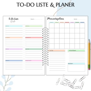 To-Do Listen Vorlagen, Tages- Wochen- Monatsübersicht, Druckbare Checkliste im PDF Format, A4, A5, A6 und Umschlagmethode6 Bild 5