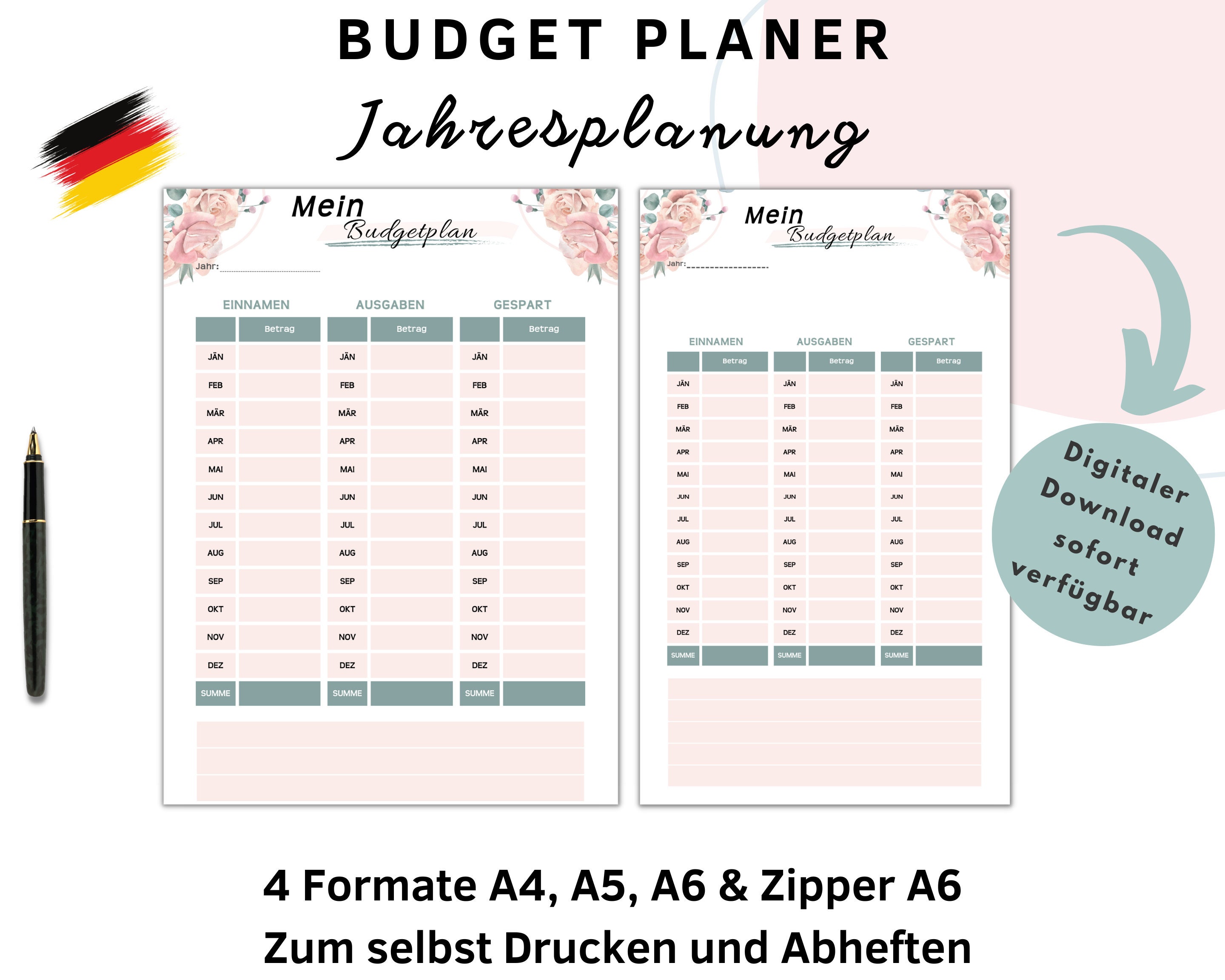 Wunderbar Budgetplaner Pdf Kostenlos Bilder