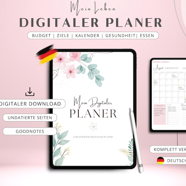 Digital budget planner for GoodNotes Noteshelf Notability German budget planning, PDF, printable, template