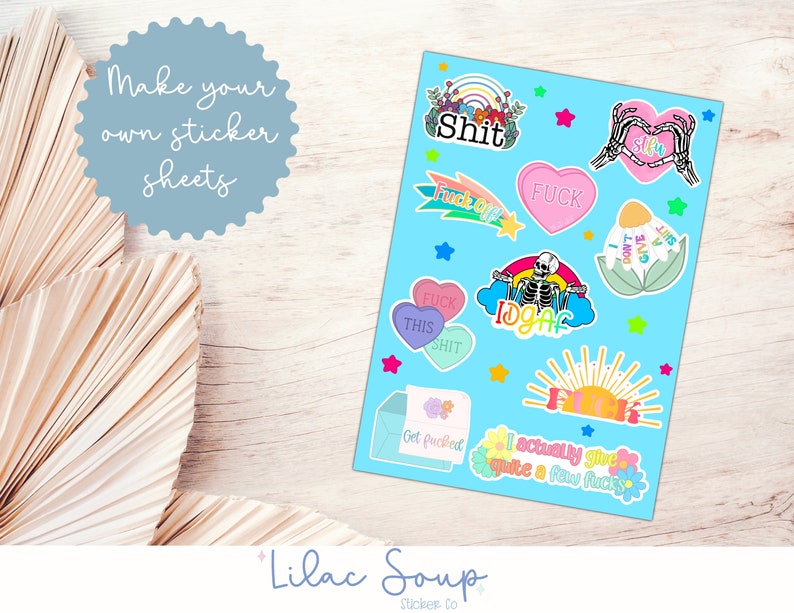 Rude stickers, funny printable stickers, cuss word planner stickers, commercial use png, cricut stickers, print and cut stickers image 5