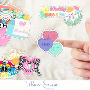 Rude stickers, funny printable stickers, cuss word planner stickers, commercial use png, cricut stickers, print and cut stickers image 2