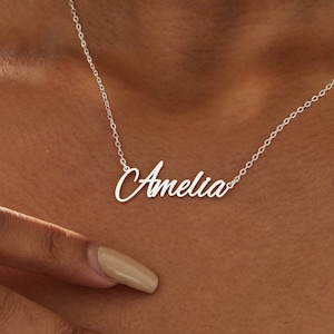 Custom Script Name Necklace, Sterling Silver Name Necklace, Personalized Name Necklace, Signature Name Necklace, Mothers day gift,Mum gift