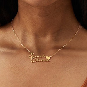 Double Name Necklace Etsy UK