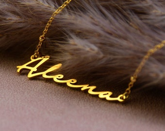 Collar de nombre personalizado, collar de nombre delicado personalizado, collar de nombre de oro, joyería de nombre hecha a mano, regalos de aniversario, regalo de dama de honor