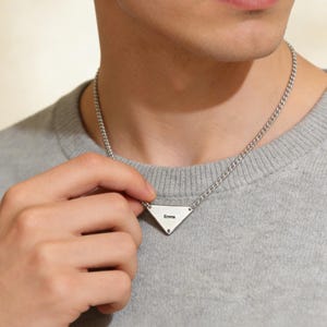 Pink Prada Necklace Triangle - Etsy