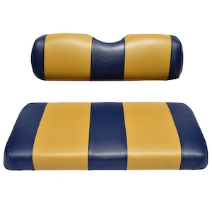 Uniwersalny pokrowiec na tylne siedzenie wózka golfowego Premium Marine Vinyl - wymienny - 5-panelowe przeszycia - łatwy w montażu - niebieski i złoty