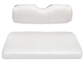 EZGO TXT Golf Cart Seat Cover Replacement  Premium Marine Vinyl - 5 Panel Stitching - Easy to Install - White