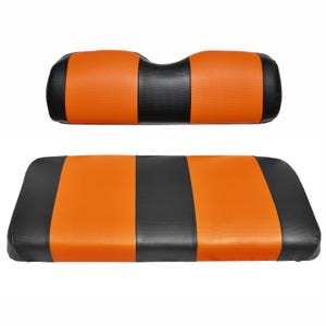 Pokrowiec na siedzenie wózka golfowego Yamaha Drive / G-29 Premium Marine Vinyl - wymienny - 5-panelowe przeszycia - łatwy w montażu - czarny i pomarańczowy