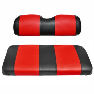 Uniwersalny pokrowiec na tylne siedzenie wózka golfowego Premium Marine Vinyl - wymienny - 5-panelowe przeszycia - łatwy w montażu - czarny i czerwony