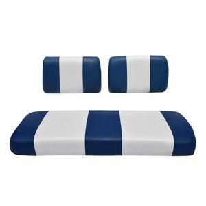 EZGO Marathon Golf Cart Seat Cover Replacement  Premium Marine Vinyl - 5 Panel Stitching - Easy to Install - Two-Tone - Blue & White