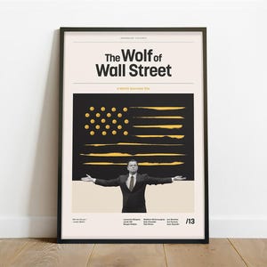 Wolf of Wall Street Inspired Poster – Alternative Modern Minimalist Dark Comedy Crime Film Wall Art Print, Instant Digital Download
