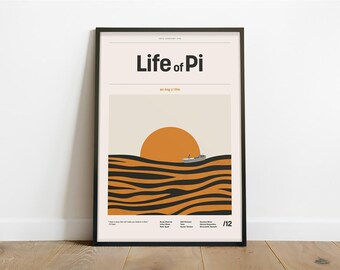 Life of Pi Inspired Poster – Alternative Modern Minimalist Art Print (Instant Digital Download)