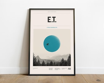 E.T. Inspired Poster – Alternative Modern Minimalist Art Print (Instant Digital Download)