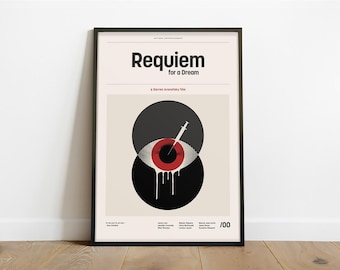 Requiem for a Dream Inspired Poster – Alternative Modern Minimalist Art Print (Instant Digital Download)