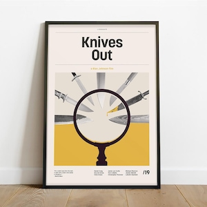 Knives Out Inspired Poster – Alternative Modern Minimalist Mystery Detective Wall Art Print, Instant Digital Download