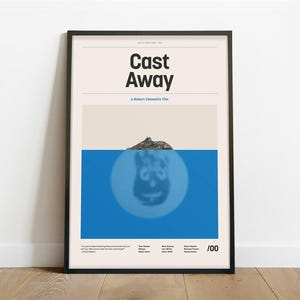 Cast Away Inspired Poster – Alternative Modern Minimalist Survival Drama Adventure Wall Art Print, Instant Digital Download