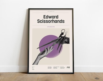 Edward Scissorhands Inspired Poster – Alternative Modern Minimalist Art Print (Instant Digital Download)