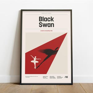 Black Swan Inspired Poster – Alternative Modern Minimalist Psychological Thriller Dance Wall Art Print, Instant Digital Download