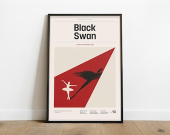 Black Swan Inspired Poster – Alternative Modern Minimalist Art Print (Instant Digital Download)