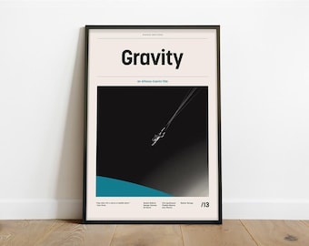 Op zwaartekracht geïnspireerde poster – alternatieve moderne minimalistische kunstprint (directe digitale download)
