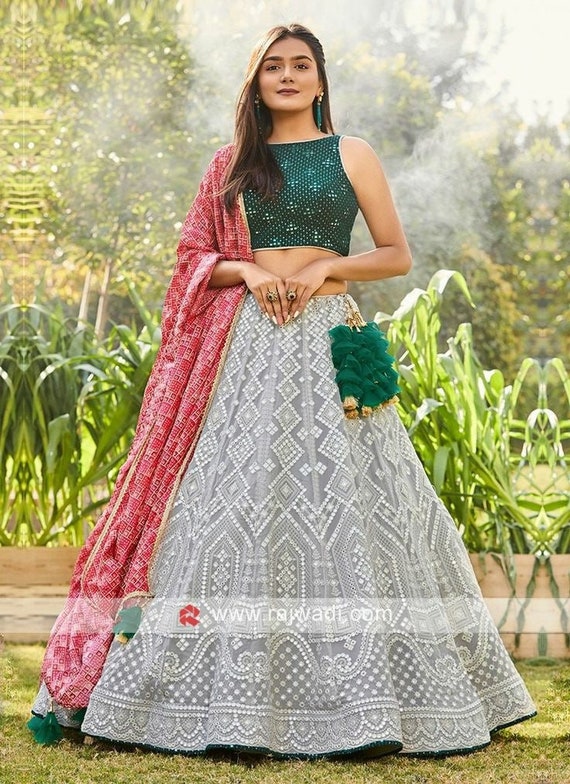 White indian wedding lehenga cheap