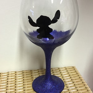 Personalised Disney Lilo & Stitch Wine Glass Handmade Custom FREE Name  Engraving