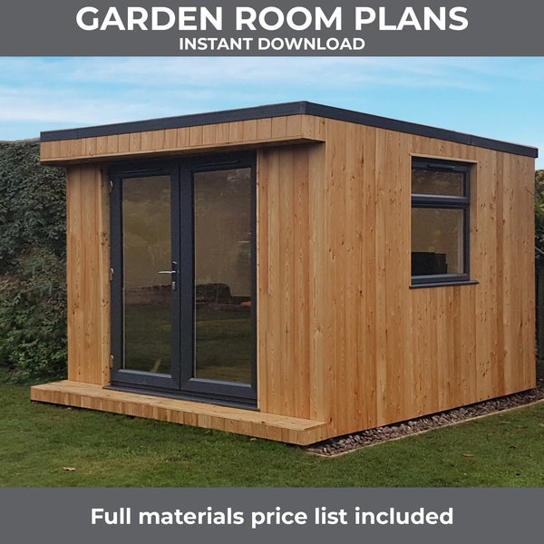 Garden Room Plans. 3x3 metre Garden Room with french doors – Including a materials price list. DIY Garden Room, Garden office