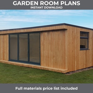 Garden Room Plans. 7x3 metre Garden Room with Bi-fold doors – Including a materials price list. DIY Garden Room, Garden office