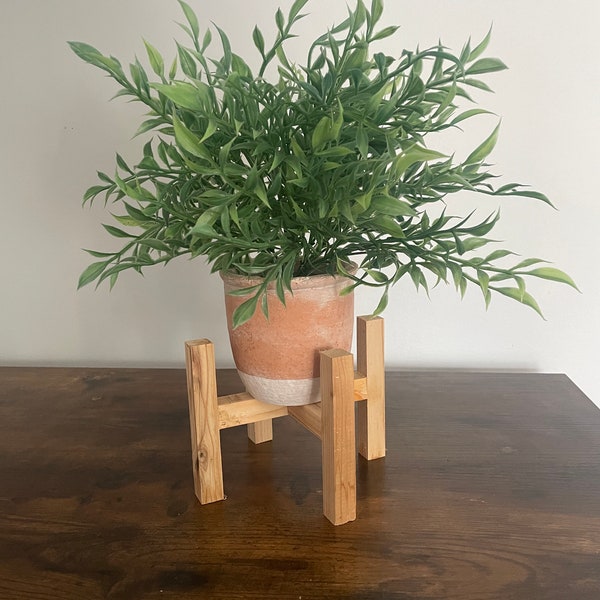 Plant Stand Indoor Planter Cedar Succulent Plant Stand Small Pot Holder Inside Wood Plant Shelf Minimalistic Plant Lover Gift