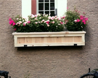 Flower Window Box Planter Cedar Hanging Flower Box STAIN OPTIONS Short Style