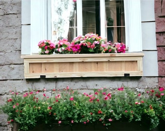 Window Box Flower Planter Cedar Flower Hanging Wall Plant Stand Floating Planter Window Planter Garden Box Balcony Planter Short Style