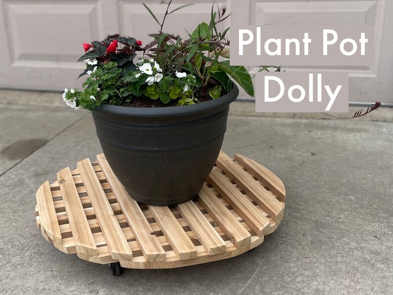 Plant Stand With Wheels Outdoor Plant Dolly Flower Pot Dolly Etsy